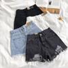 Women Fashion Denim Shorts Summer High Waist Ripped Loose Wide Leg Jean Short Pants