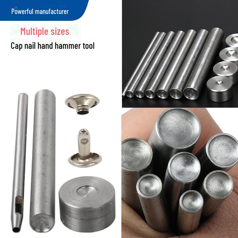 DIY Double-Sided Rivet Hand Punch Tool (4mm-15mm) for Flat Cap Nail Installation