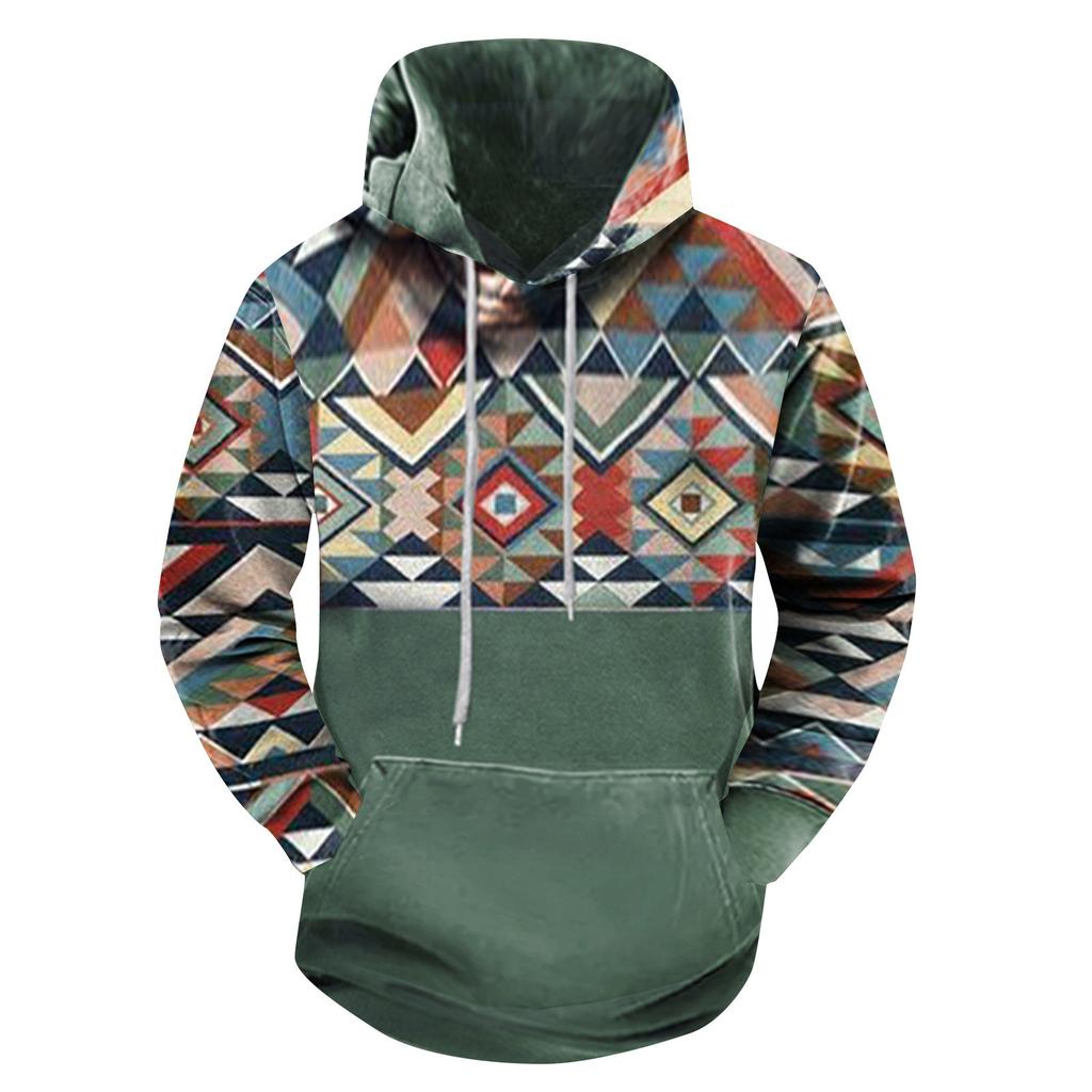 Модный свободный мужской и женский свитер с капюшоном с длинным рукавом и принтом