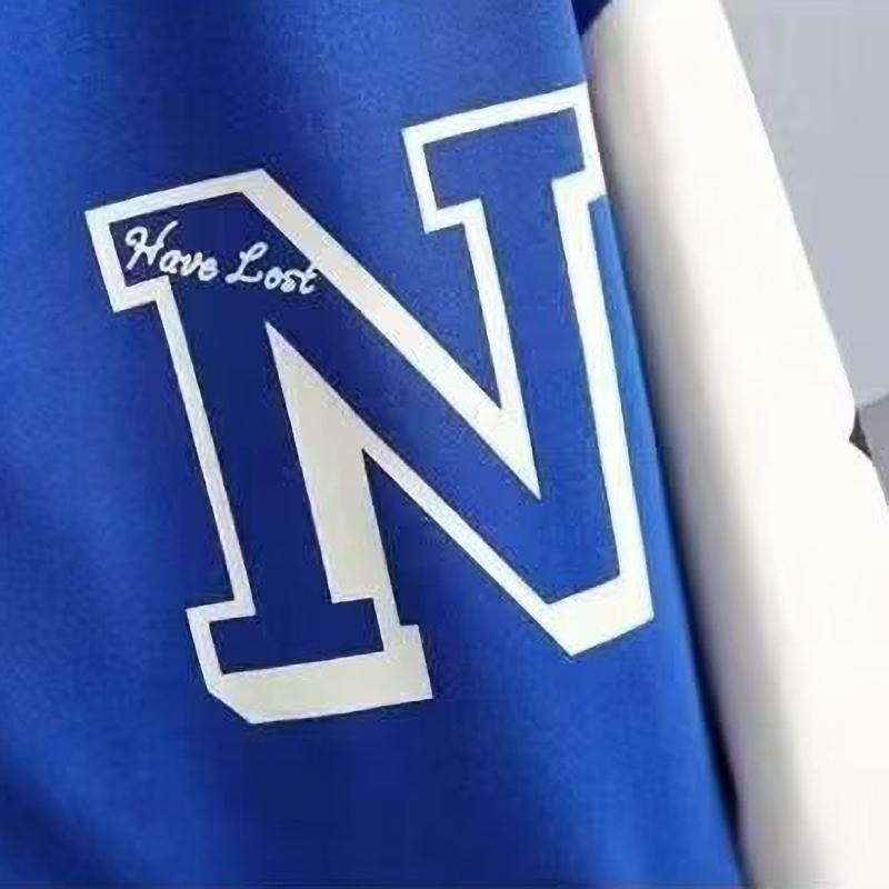 Loose Fit Men's Baseball Jacket American Couple Costume Autumn Winter Men Casual