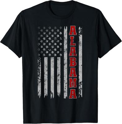 Алабама - Винтажная Патриотическая Футболка с Флагом США для Футбольного Сезона Унисекс