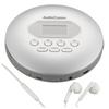 Ohm AudioComm Portable CD Player Stereo Earphones with Remote Control Battery Operated AC Power Supply Silver English Listening Language Learning