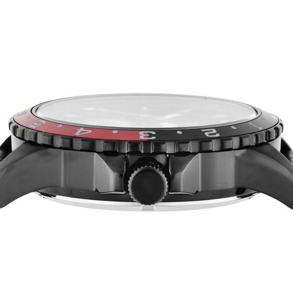 Мужские кожано-резиновые часы Angel Clover TCA45BBK-BKN