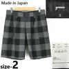 Green HYKE Japan Made Vintage Wool 100% Half Shorts Gray Check Size M Ladies(USED)
