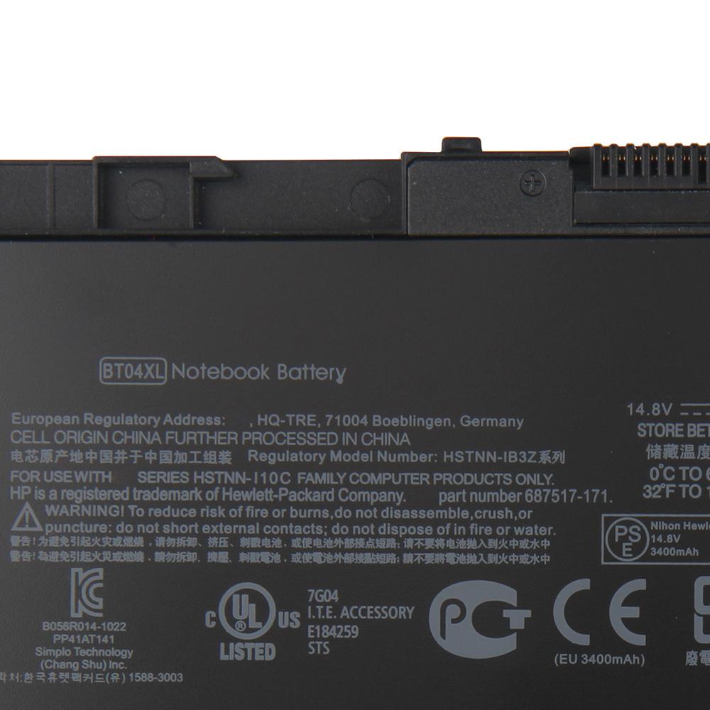 Сменный аккумулятор для HP EliteBook Folio 9480m 9470m BA06XL 687945-001 H4Q47AA BT04XL, аккумулятор 3400 мАч