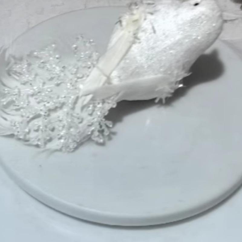 4 шт./набор Искусственное перо Любовь Мир Белая птица Садовый декор Поделка Птицы Модель Реквизит для фотосессии Украшение