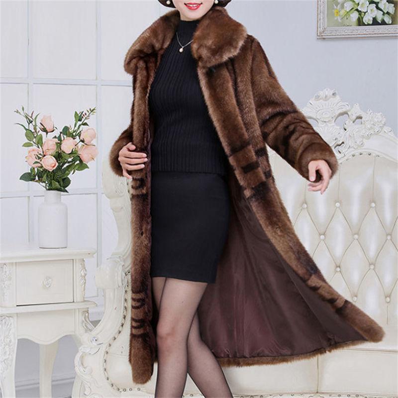 Женские шубы из норки, женская шуба из норки, длинное пальто из натурального меха, женская зимняя одежда, пальто большого размера 5xl из искусственного меха