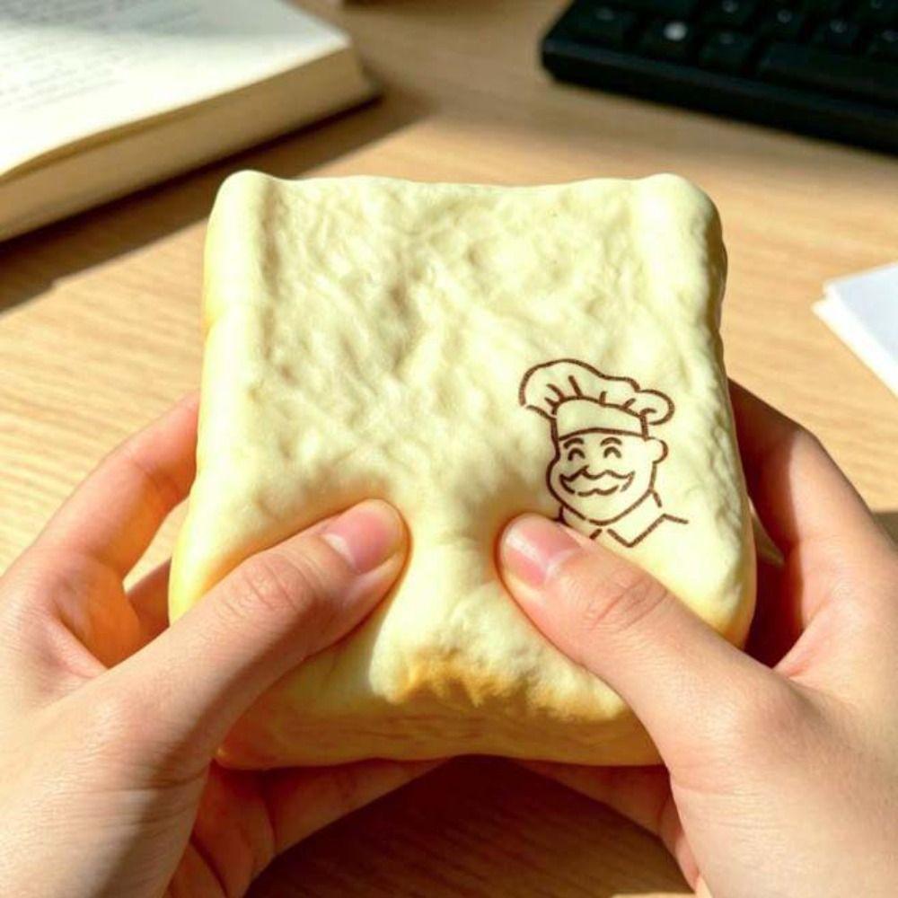 Slow Rising Simulated Bread Toast Squeeze Moist Thick Sensory Fidget Toy Adults