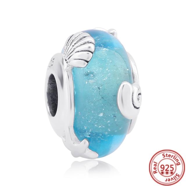 Красочные бусины из муранского стекла, прозрачные бусины в форме пузыря, подходят для оригинального браслета, женские ювелирные изделия из стерлингового серебра 925 пробы