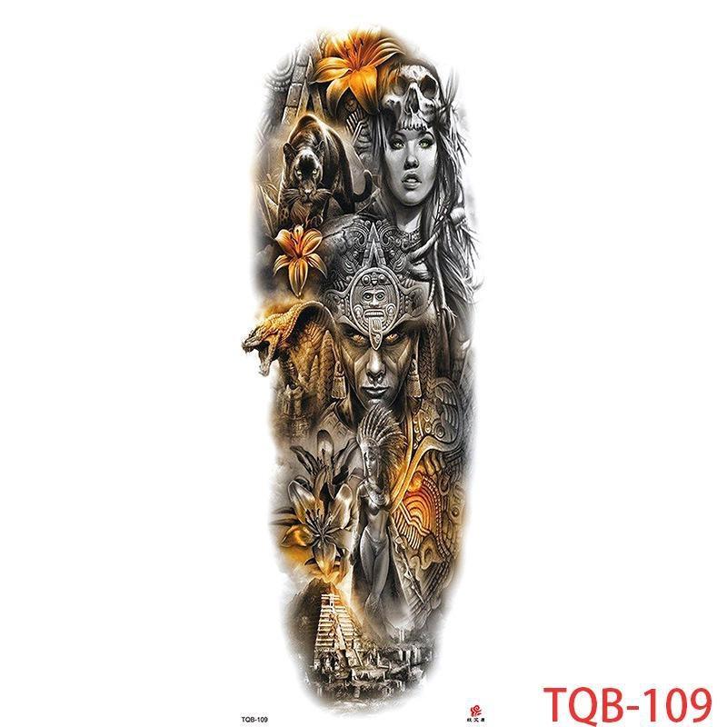1 PC 480*170MM Large Temporary Tattoos Sleeve for Men Women Full Arm Selleve Tattoos Temporary Realistic Fake Wolf Tiger Lion Tattoo