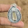 Natural Golden Rutile Gemstone Pendant White 925 Sterling Silver Indian Jewelry