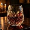 Vintage Pirate Themed Barware Octopus Whiskey Glass, Sea Creature Tentacle Engraved Tumbler, Embossed Nautical Collectible Rum Tequila Cup Rocks Glass