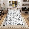 Homewish Cartoon Chic Flower Duvet Cover Set,Outer Space Planet Jungle Mushroom Bedding Set,Dreamy Stars Moon Bed Set