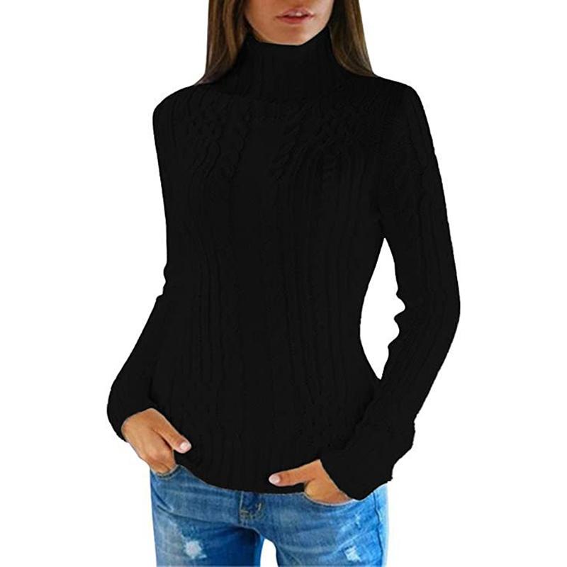 Autumn New Slim Fit Turtleneck Knitted Sweater Women Winter Long Sleeve Fashion Women Pullover Sweaters Elegant Soft Warm Lady Knitwear Jumpers 25068