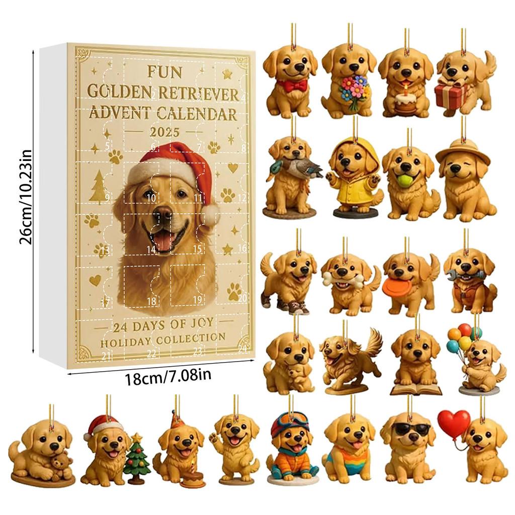 Dog Theme Christmas Advent Calendar With Acrylic Animal Figures For Holiday Gift Giving