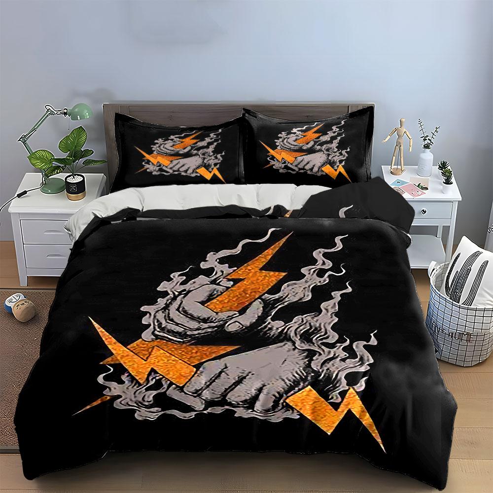 "Lightning Fist Printed Bedding" Bedding Duvet Cover Set Duvet Cover Pillowcases (1 * Duvet Cover 2 * Pillowcases, without duvet insert)