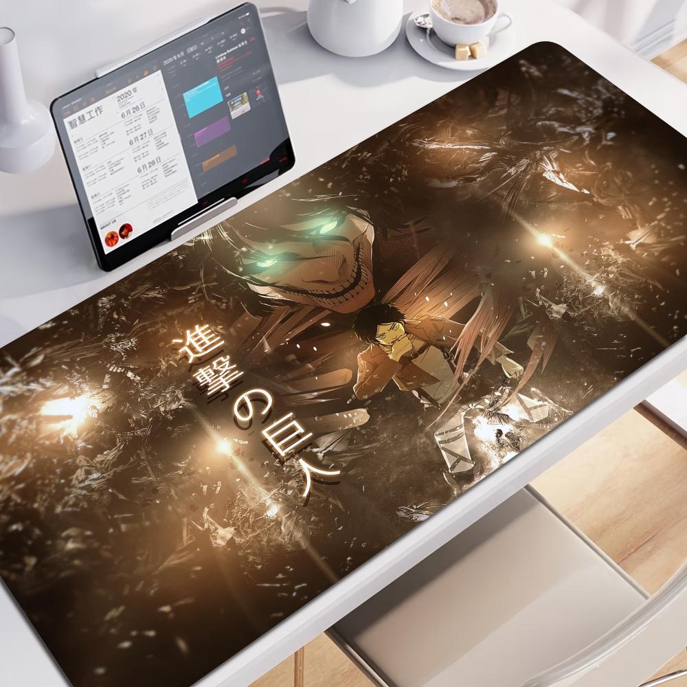 Anime Dark AAttack on TTitan Mouse Pad Large Gaming Mousepad with Stitched Edges Thickened Desk Mat PC