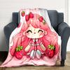 1Pc Strawberry Shortcake Party Blanket For Couch Bed Plush Cozy Fuzzy Blanket Super Soft Warm Blankets For Fall And Winter 0918252