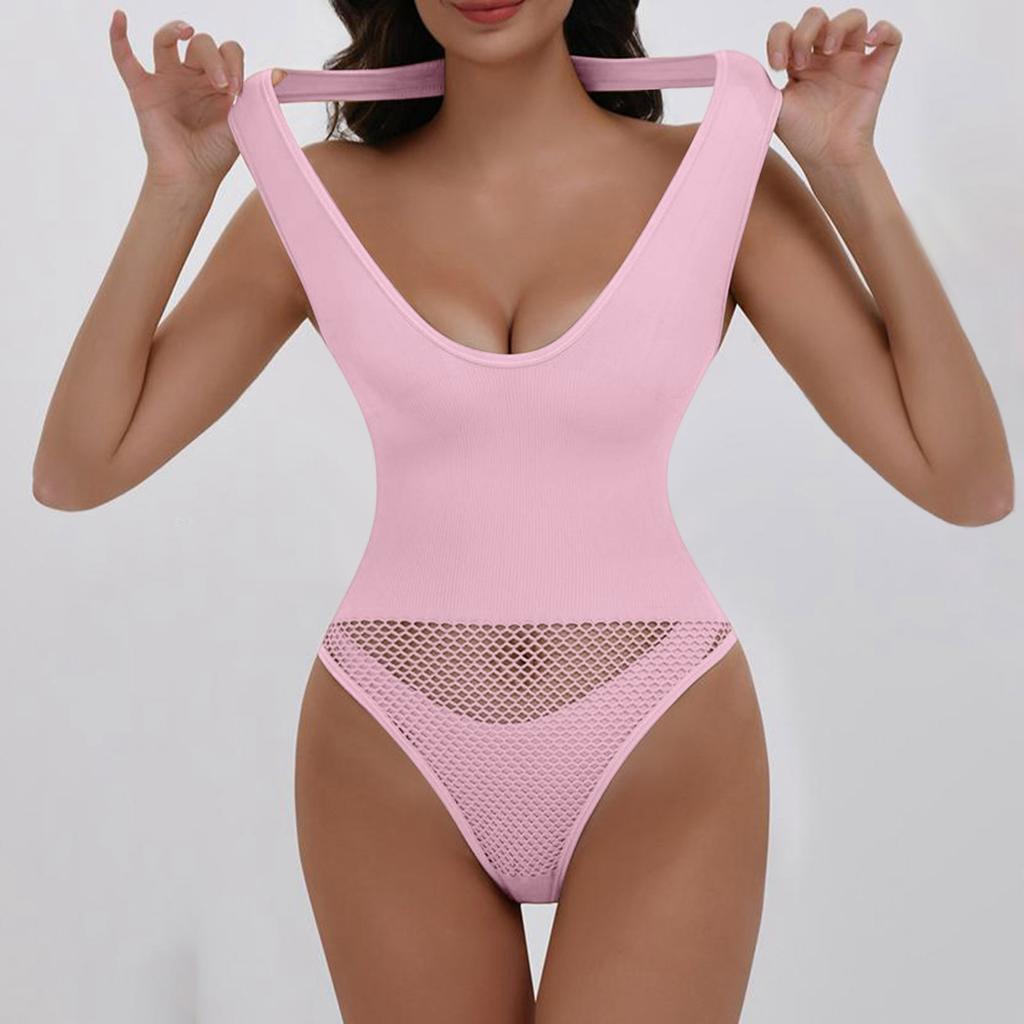 Женский модный боди-комбинезон для формирования фигуры, утягивающий талию, с поддержкой груди, Push-Up, с вырезом на шее, без спинки, с трусиками