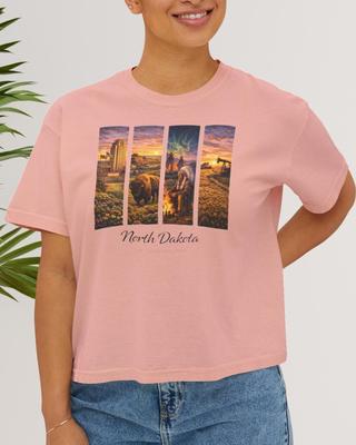 North Dakota Bison Shirt and Kids Tshirt Scenic Prairie Tee Boxy Crop Western Travel Shirt and Kids Tshirt Badlands Landscape Tee Rustic Aesthetic Top