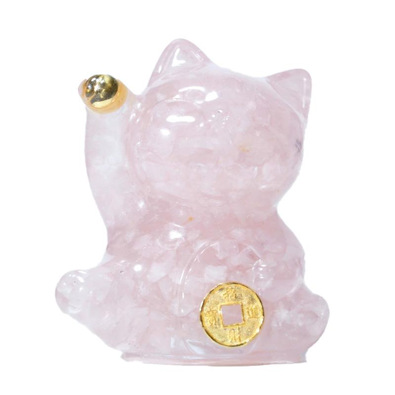 1 шт. Смола Счастливый Кот Кристалл Камень Домашнее Украшение Фигурка Животного Подарок