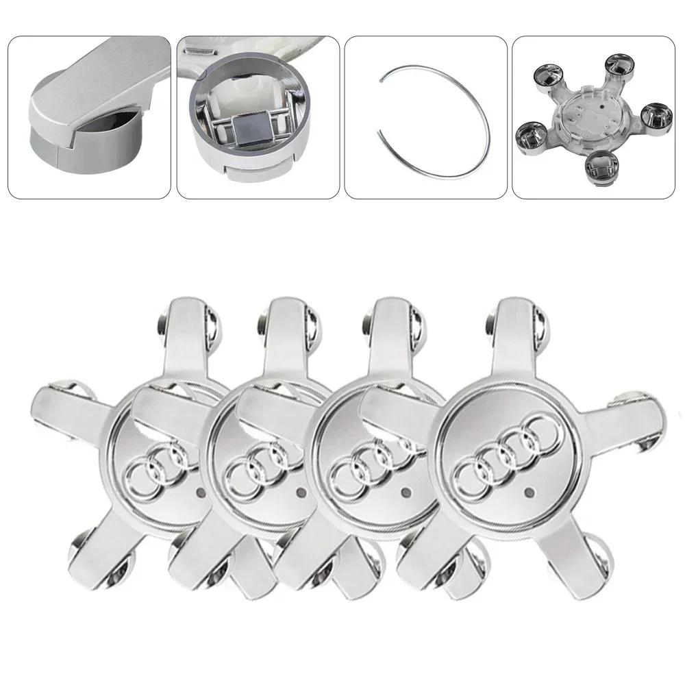 Hub Caps Hot For 2s 4PCS 135mm Wheel Center Hub Caps Silver For 2s 8R0601165 For 2s Q5 Q3 A3 S3 S5 Sline Cool AutobotsA1