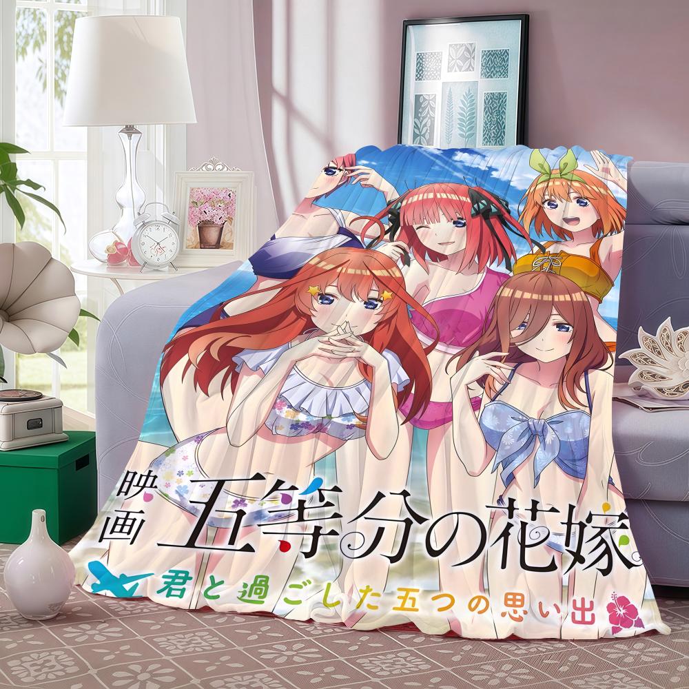 Anime T-The Quintessential Quintuplets Throw Lightweight 240g Flannel Blanket Soft Skin-friendly for Summer Cooling