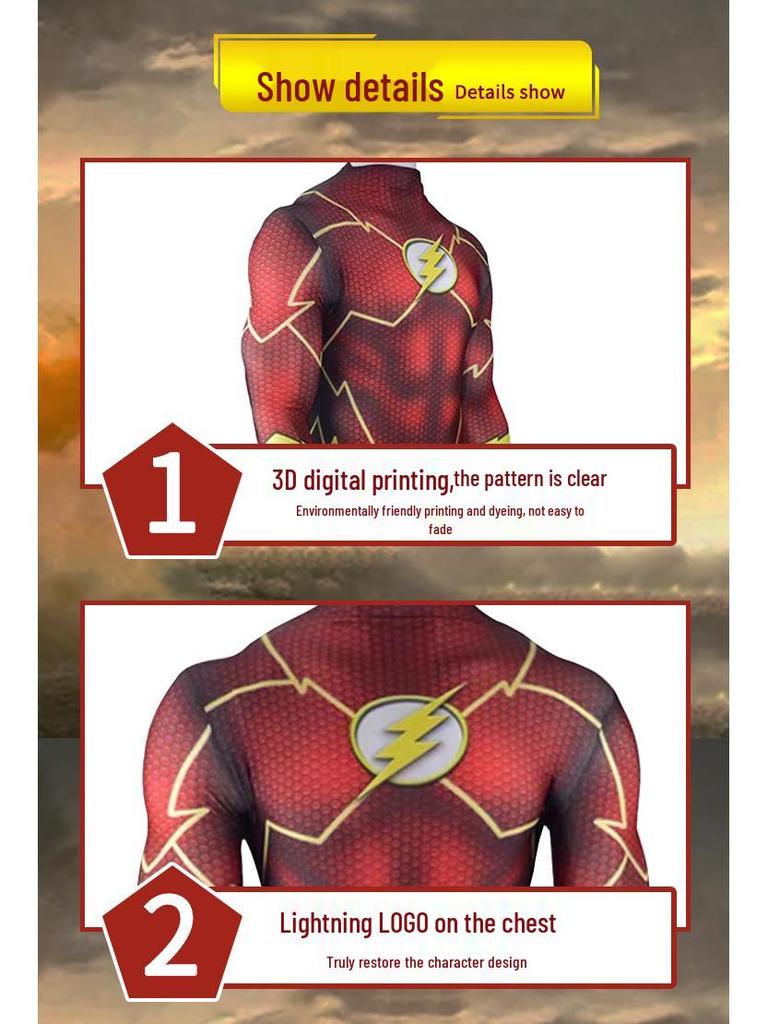 Halloween Muscle Flash Cosplay Costume for Kids & Adults