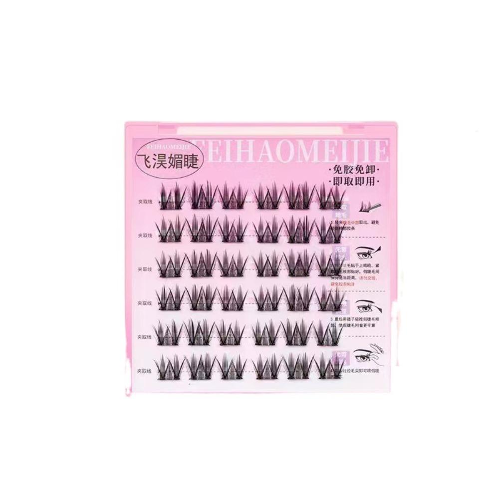 Милые накладные ресницы с клеем своими руками, накладные ресницы без клея, самоклеящиеся пучки ресниц для женщин/девушек