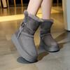 Snow Boots 2025 Winter New Velvet Warm Non-slip Short Boots Women's Thick Soles Increase Two Wear Large Northeast Cotton Shoes