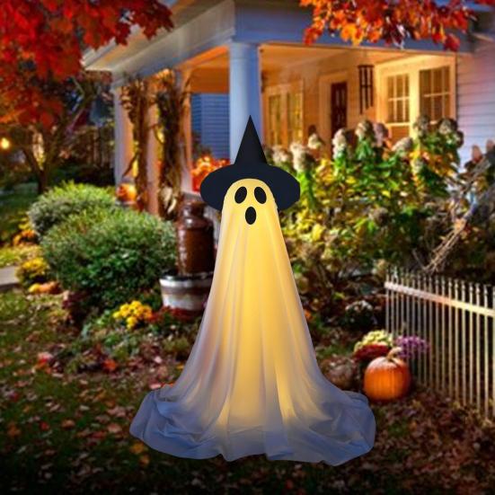 1/2 шт. Украшения для привидения на Хэллоуин, жуткое стоящее привидение со светодиодными огнями, призрачная атмосфера