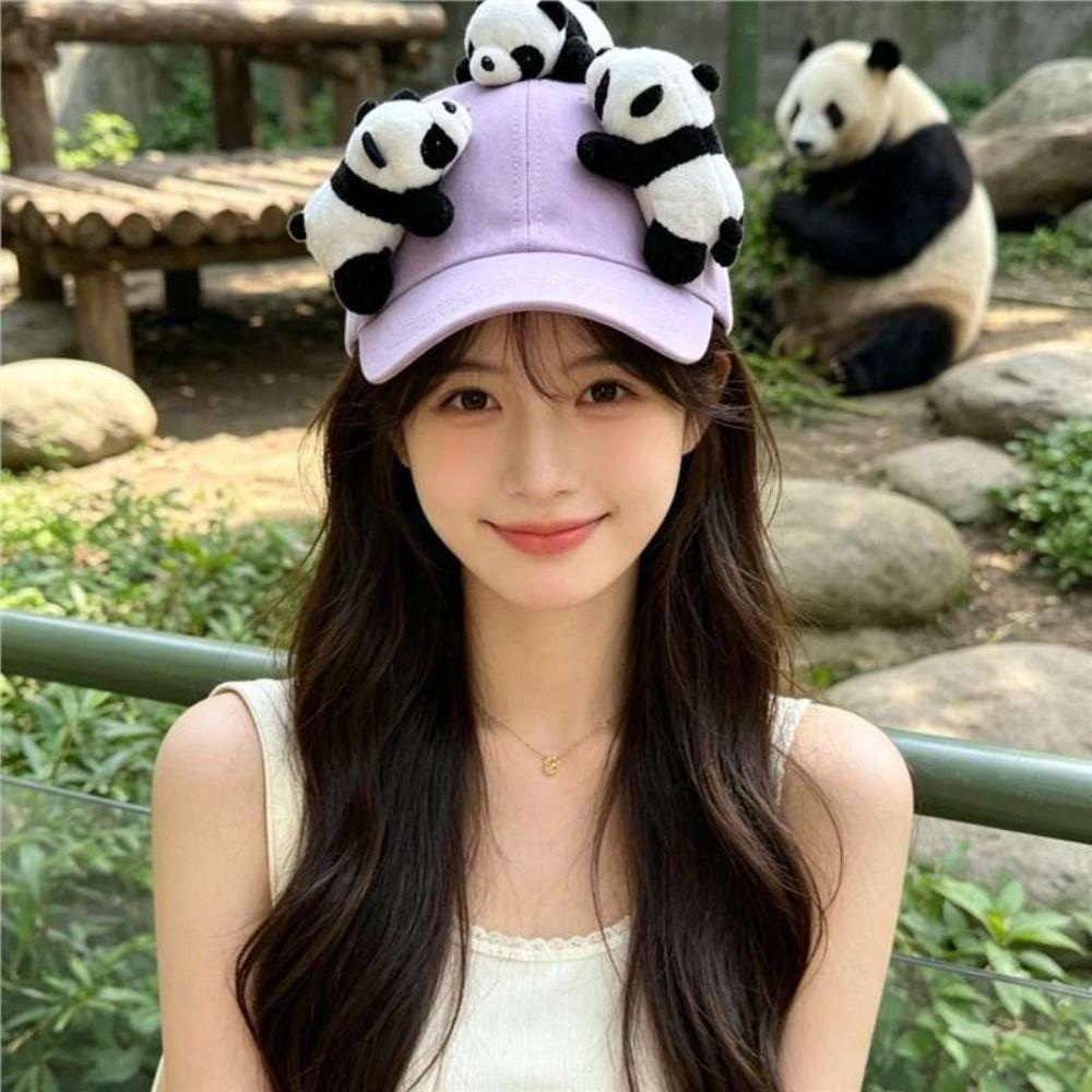 Plush Panda Plush Baseball Cap Adjustable Sun Hat High Quality Casual Cap For Women