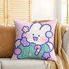 MMongMong Rabbit Cute Cushion Cover Silky Short Plush Invisible Zipper Dustproof Sofa Pillow Case For Home Decor