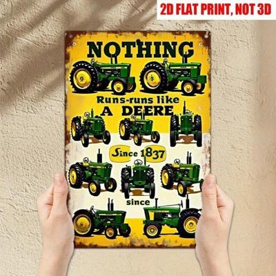 Винтажная металлическая жестяная настенная табличка John Deere Декор для фермерского дома Гараж Рустикальный