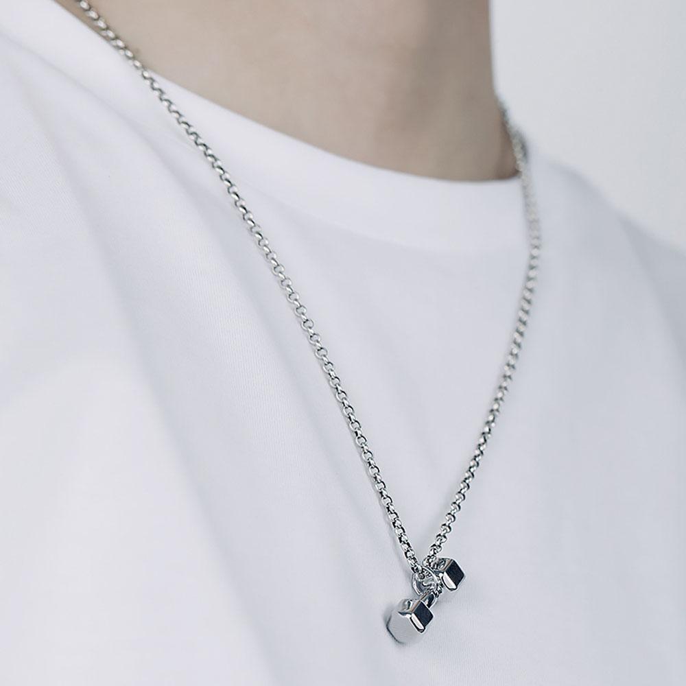 Простой креативный для женщин для мужчин унисекс длинная цепь гантели ожерелье модные украшения цинк цинковый сплав