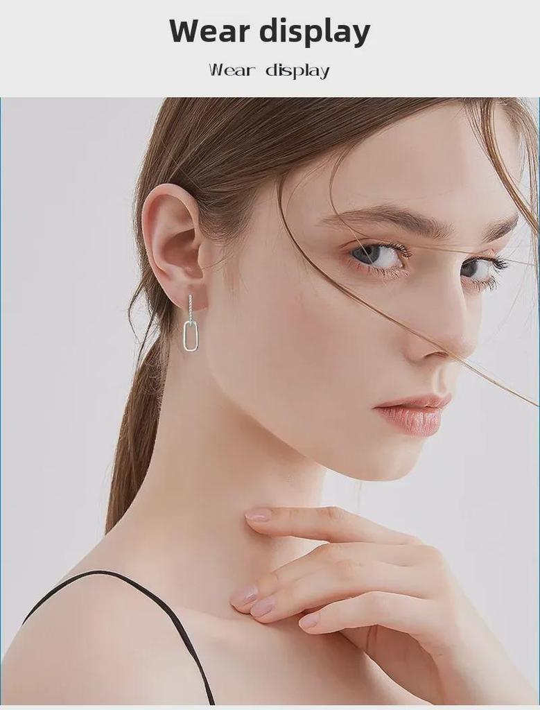 Элегантные женские серьги-кисточки с двойным кольцом и муассанитом - серебро S925, дизайн класса люкс