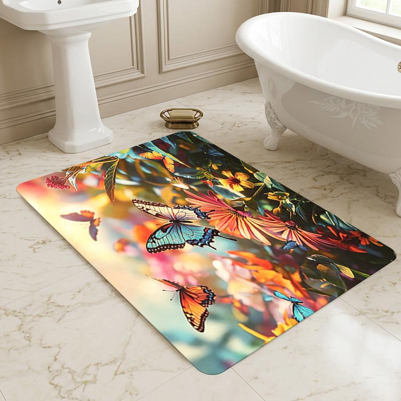 Butterfly Garden Living Room Nonslip Area Rug Soft Carpet For Bedroom Game Playroom Sofa Office Home Decor Doormat Christmas Gift C9261172