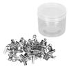 30pcs Metal Push Pin Clips Creativity Stainless Steel Silver Thumb Tacks with Clips for Cork Board