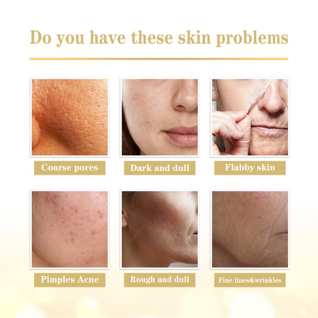 Эссенция для лица с 24-каратным золотом Увлажняет, смягчает, разглаживает морщины, глубоко очищает, сужает поры, осветляет кожу