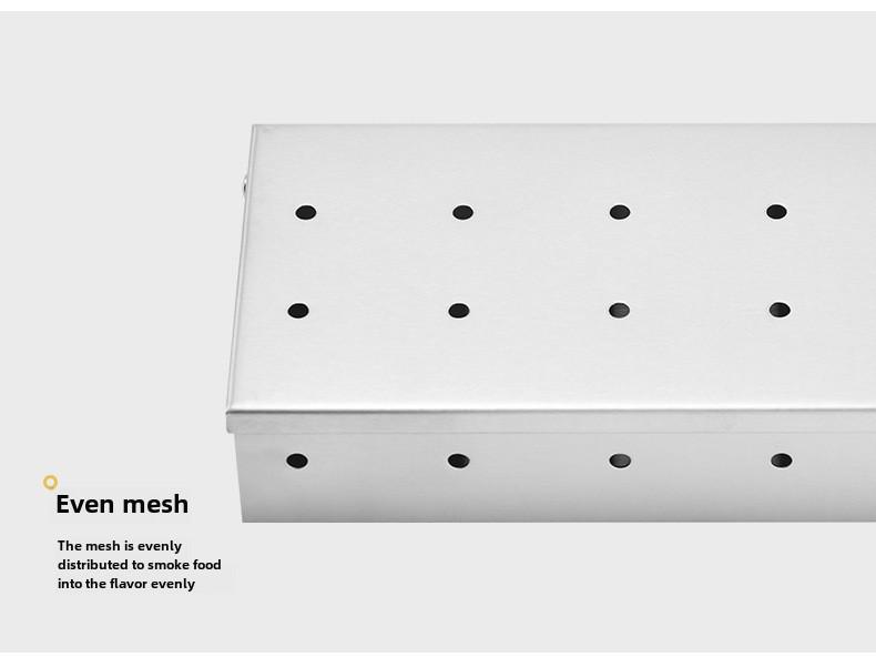 Stainless Steel BBQ Smoker Box for Outdoor Grilling and Smoked Meat