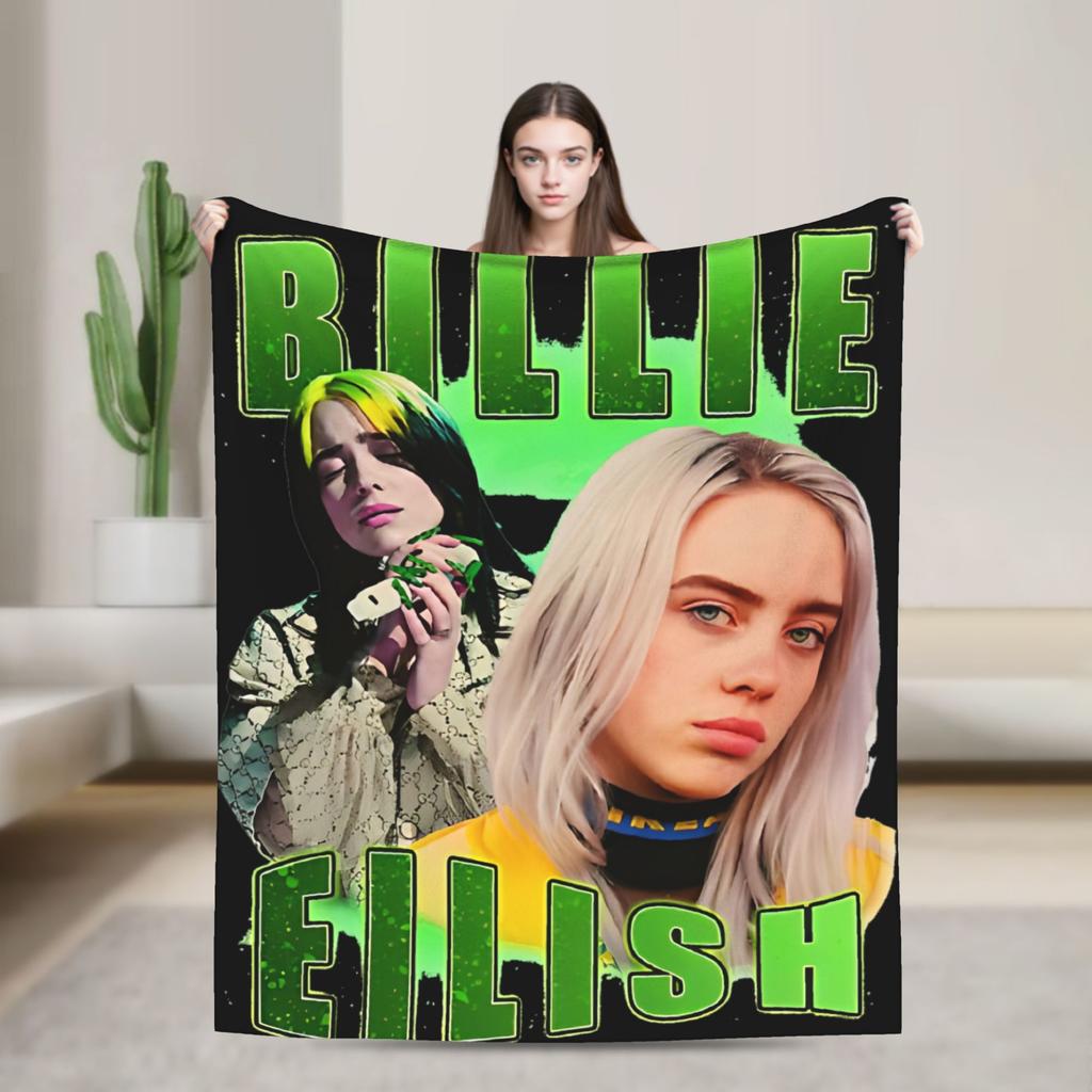 Эстетичный бутлег B-Billies Eilish Хип-хоп одеяло флис украшение Супер теплое покрывало для дивана, офиса, покрывало для кровати
