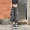 China-Chic Original American Retro Camouflage Shorts for Women Loose Large Pockets Casual Wide Leg Cropped Jeans