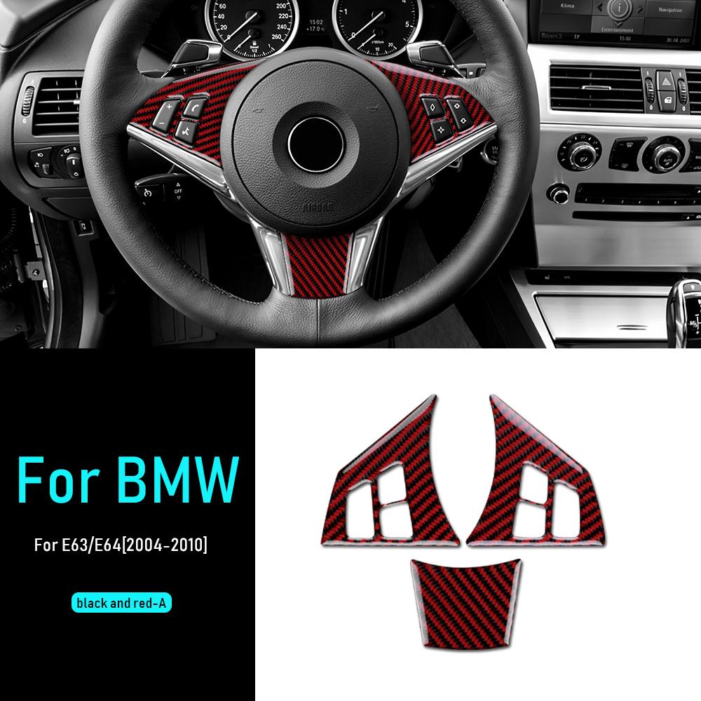 Carbon Fiber Interior Trim Kit for BMW 6 Series E63 E64 M6 2004-2010 Steering Wheel Button Frame Radio Panel Center Console