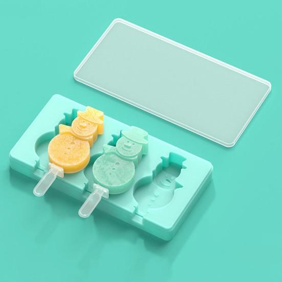 Kids Cartoon Shape Popsicle Molds Food-Grade Silicone Reusable Sticks Non-Stick Design Easy Release Ice Cream Mold