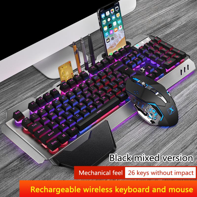 Беспроводная игровая клавиатура K680, мышь, металлическая панель с RGB-подсветкой, перезаряжаемая геймерская мышь, водонепроницаемый набор клавиатур