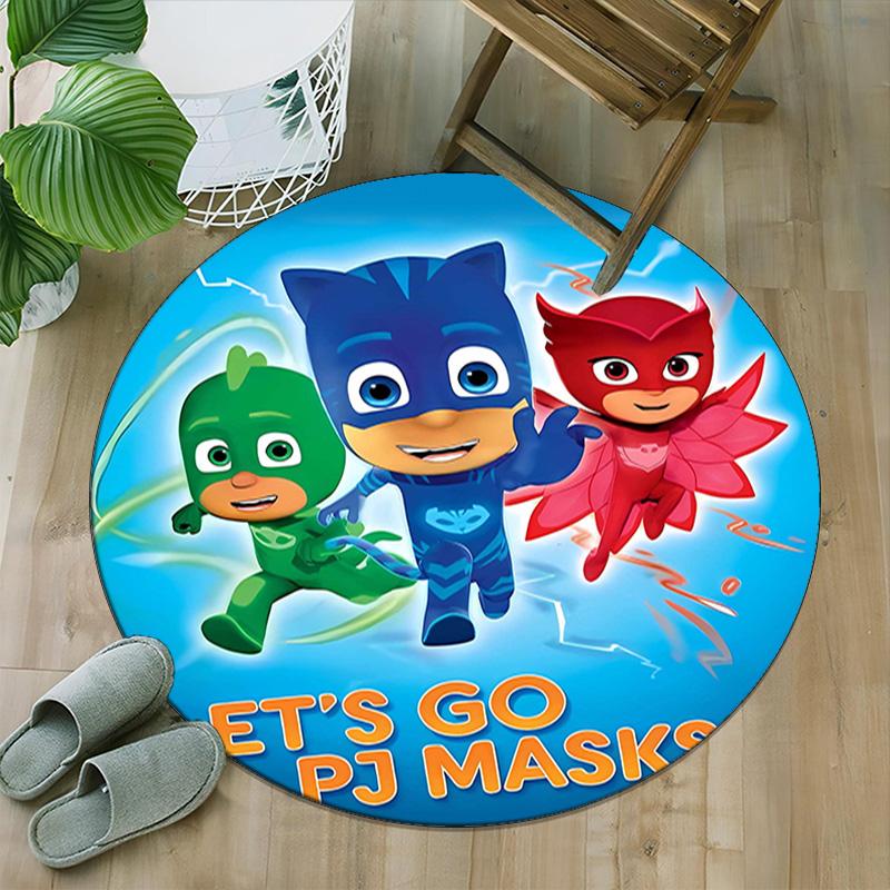 1pc PJ Marks1 Print Round Carpet Chair Round Carpet Suitable for Bedroom Living Room Home Decorative Carpet