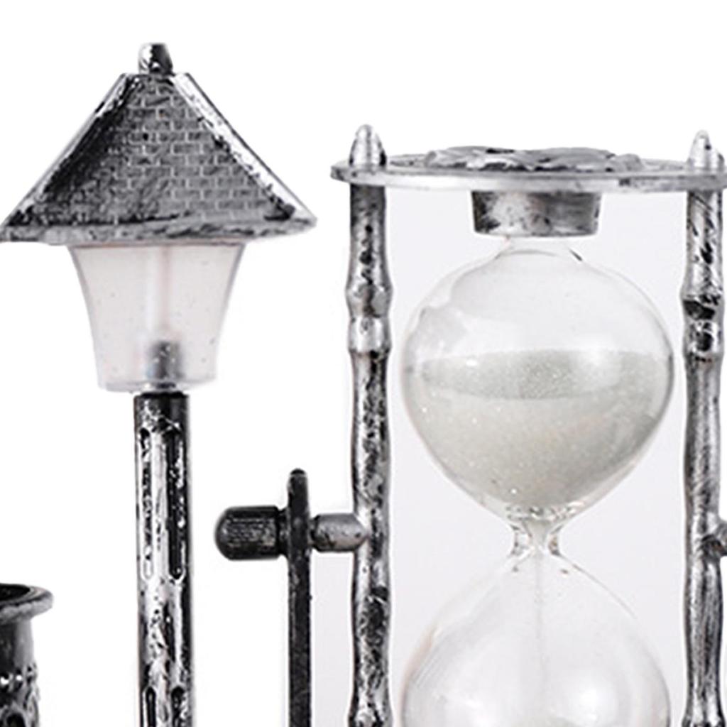 Винтажная подставка для ручек Инновационный белый цвет Подставка для ручек в виде песочных часов и уличного фонаря для офиса Серебристый