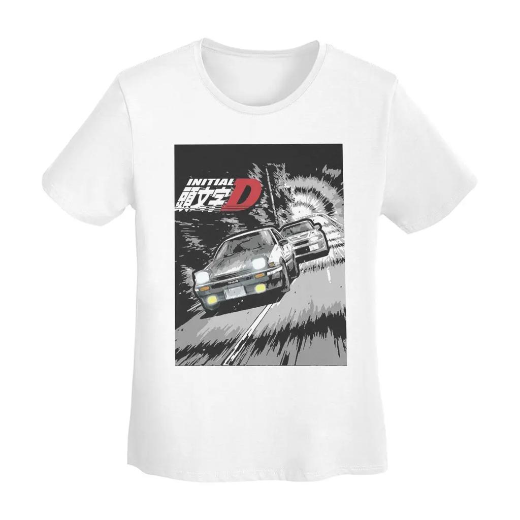 Initial D Гонки по горным серпантинам AE86 Футболка Женская с коротким рукавом Футболки с круглым вырезом Одежда Хлопок Летние футболки Уличная одежда