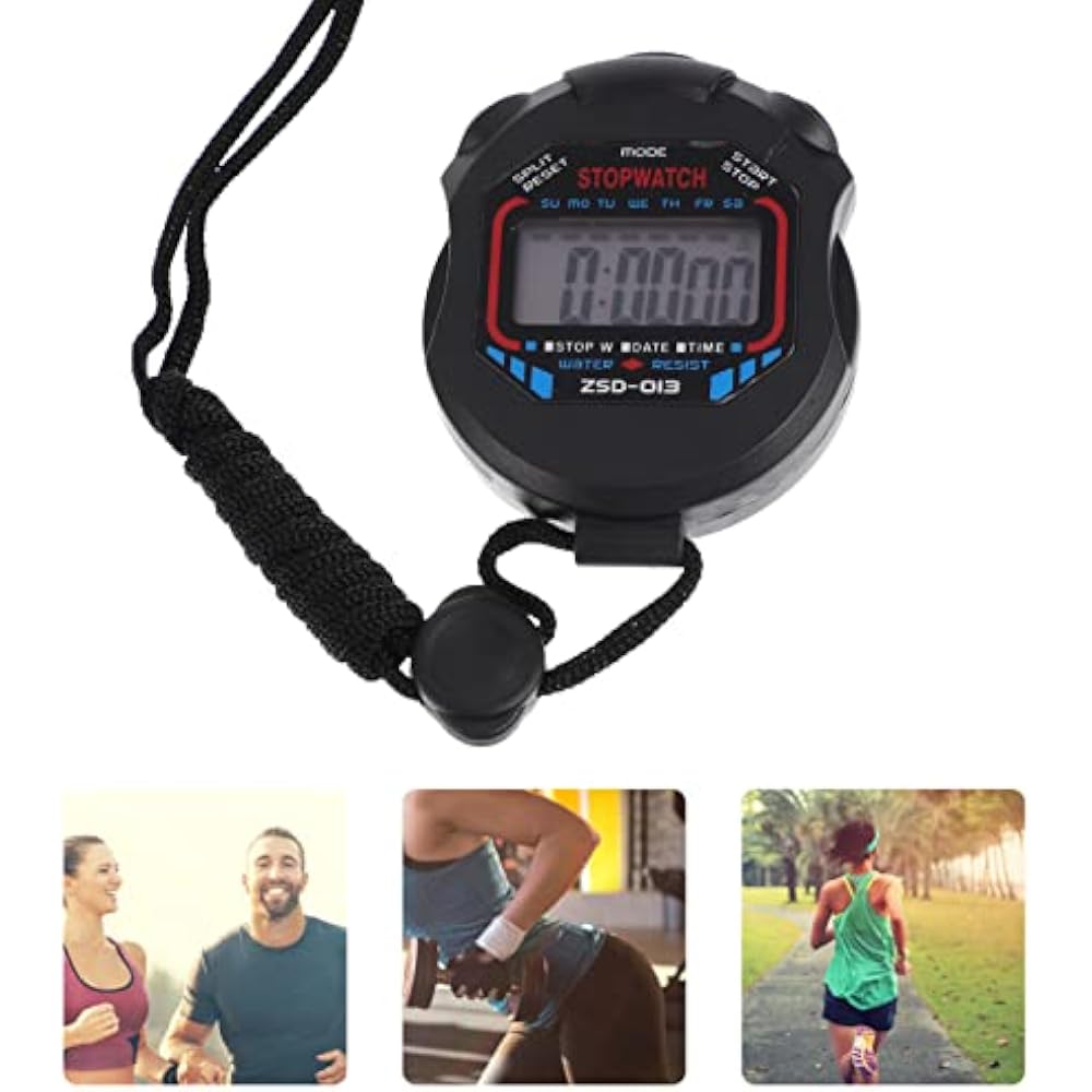 iplusmile stopwatch timer watch waterproof silent alarm multi-function stopwatch wristwatch with ...