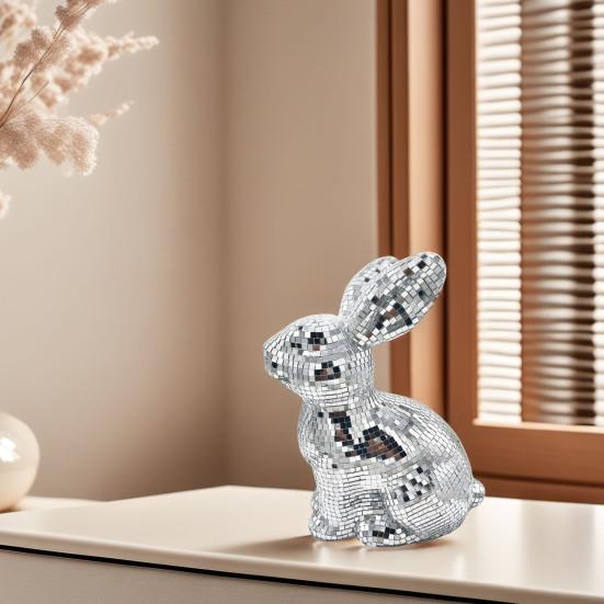 Диско-шар Кролик Ручная работа Мини Зеркальная Фигурка Кролика Форма Кролика Диско-шар для вечеринок Свадьбы Дня Рождения Украшения